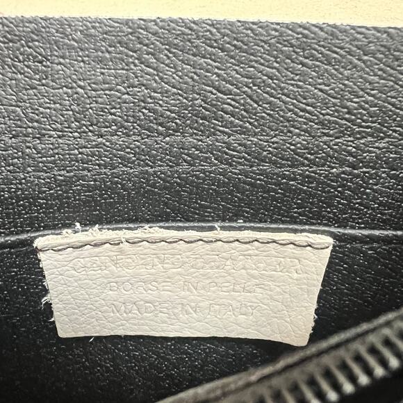 Cream Italian Leather Shoulder Bag with Detachable Crossbody Strap - Picture 6 of 9